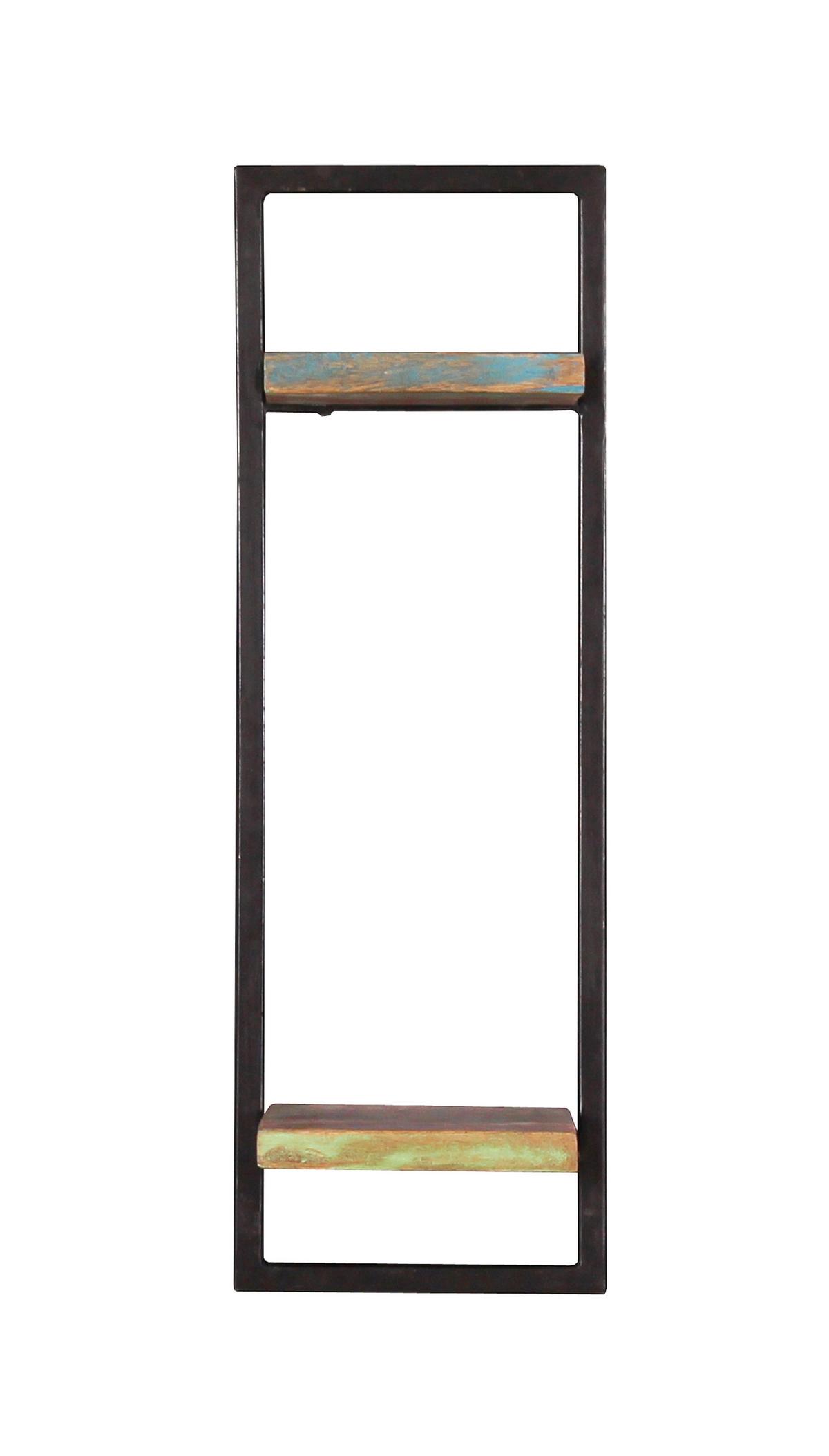 Wandregal Multicolor/schwarz B: 25cm - Multicolor/Schwarz, Design, Holz/Metall (25/75/25cm) - MID.YOU