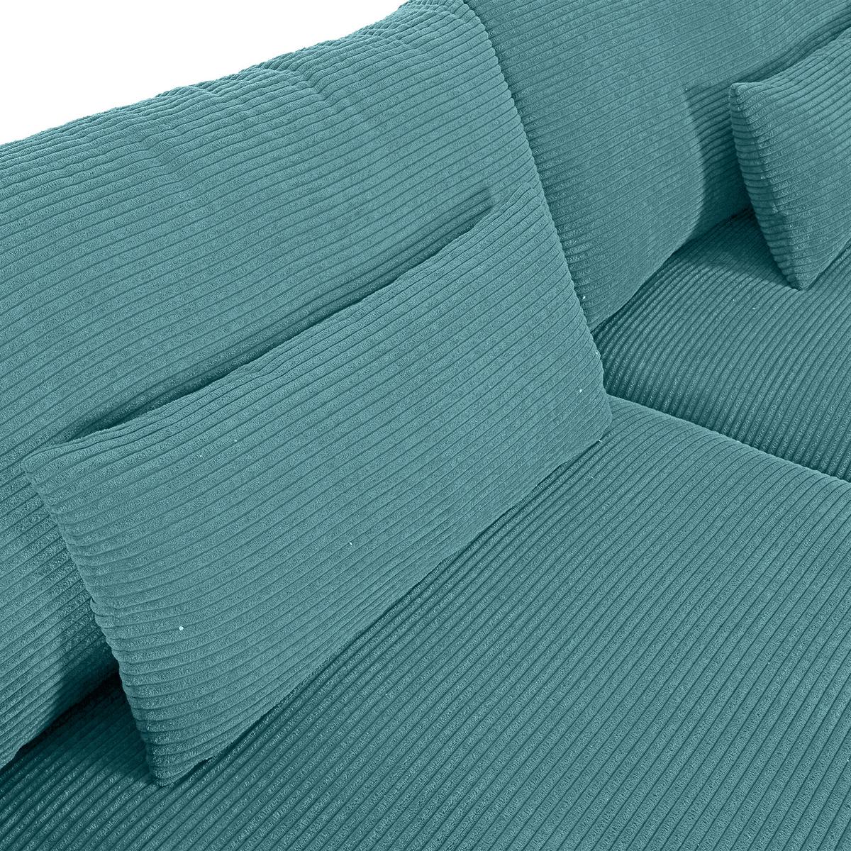 Bigsofa Manolis B: 260 Cm Petrol Cord - Petrol/Schwarz, KONVENTIONELL, Textil (260/66/115cm) - MID.YOU