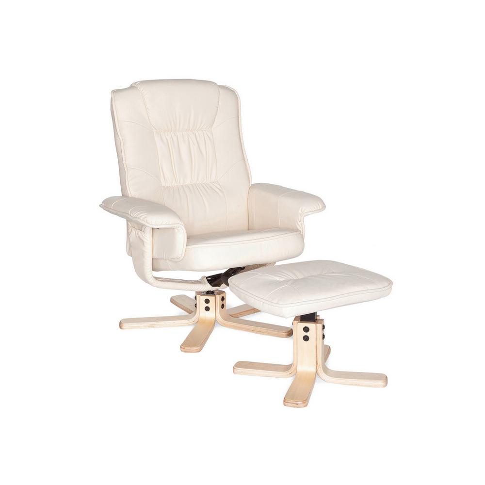 Relaxačné Kreslo S Taburetkou Comfort Krémové