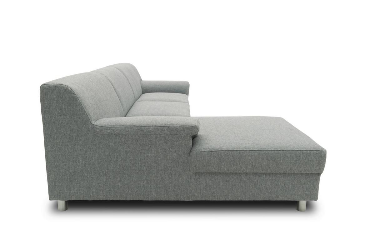 Ecksofa Jamie Rücken Echt Silberfarben Webstoff - Chromfarben/Silberfarben, KONVENTIONELL, Textil (150/251cm) - MID.YOU