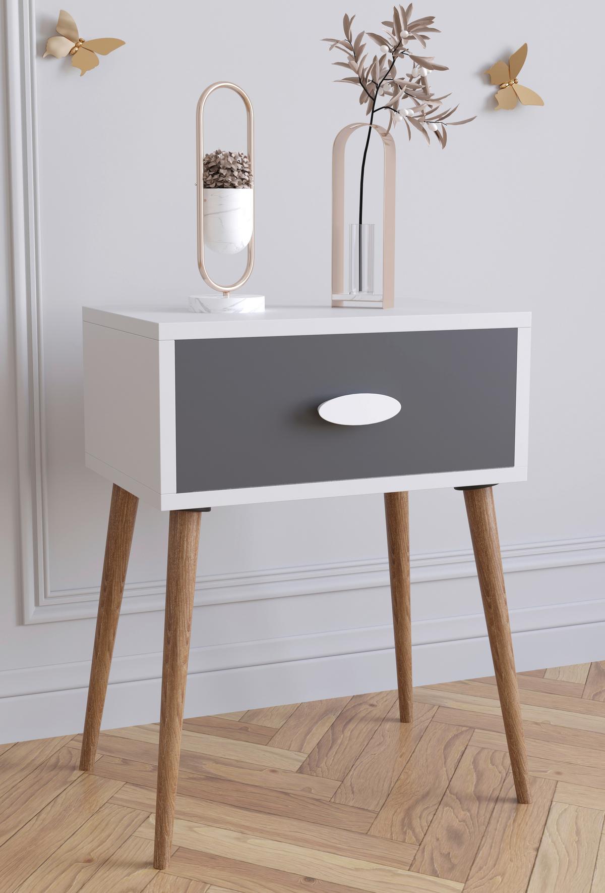 Nachtkästchen Singol L Anthrazit - Honigeiche/Anthrazit, MODERN, Holzwerkstoff (44,5/60/30cm) - MID.YOU