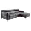 Ecksofa Sammy Grau Mit Kopfteilverstellung - Chromfarben/Grau, Design, Textil (226/169cm) - Livetastic