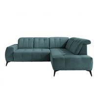 Ecksofa mit USB Anschluss Sano, Petrol, S: 261x200 cm - Petrol/Schwarz, MODERN, Textil (261/200cm) - Livetastic