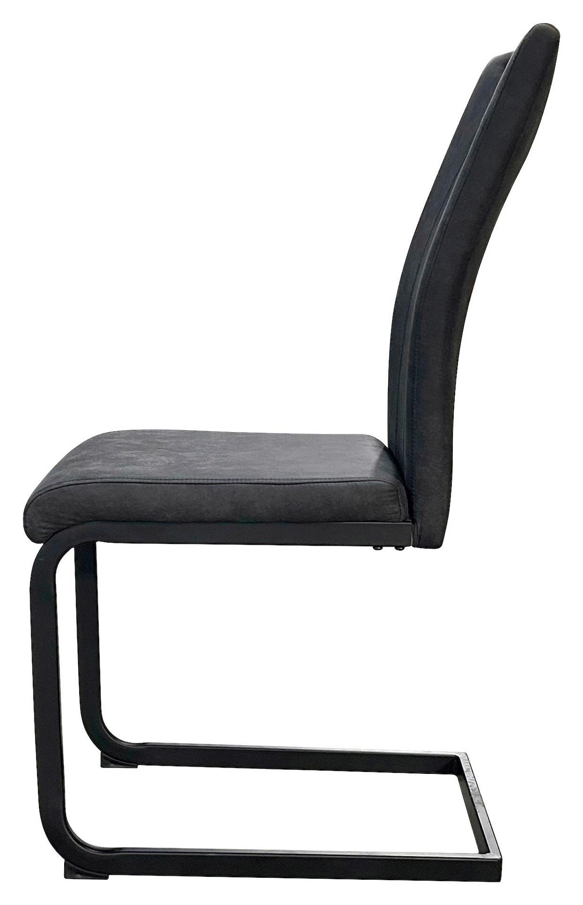 Schwingstuhl-set Banff, Anthrazit, B: 42 Cm - Anthrazit/Schwarz, Design, Textil/Metall (42/97/58cm) - MID.YOU