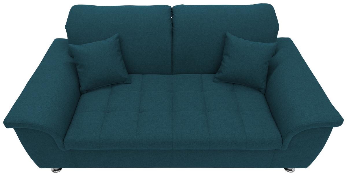 2-sitzer-sofa Franzi Armlehnen Petrol Webstoff - Chromfarben/Dunkelblau, KONVENTIONELL, Textil (190/81/97cm) - MID.YOU