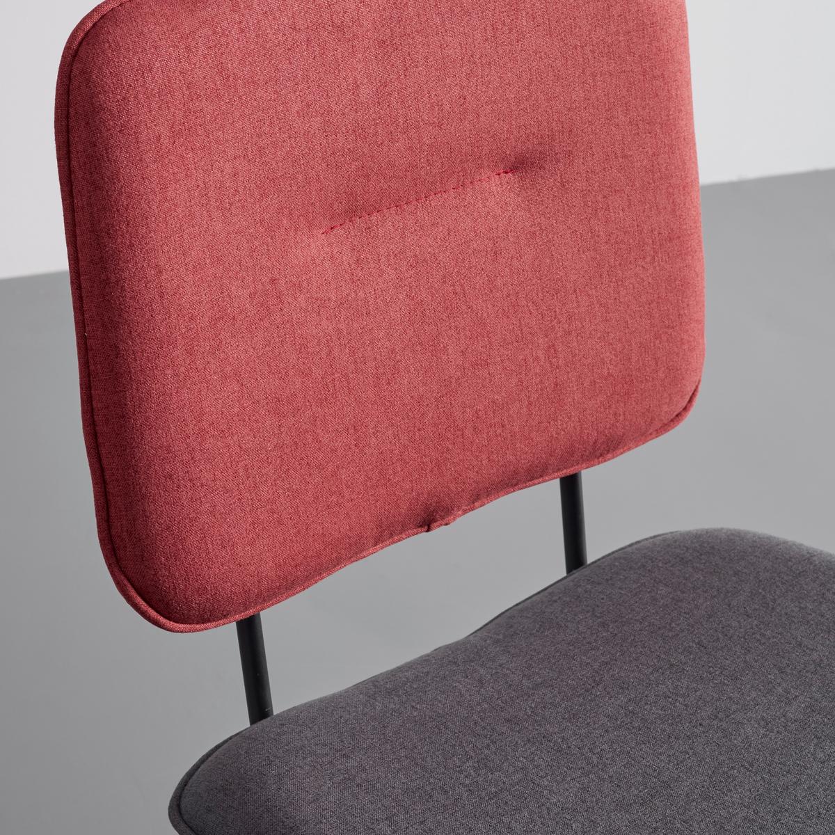 Židle AVA světle šedá, červená - šedá/černá, Moderní, kov/dřevo (49/85/62cm) - Bessagi Home