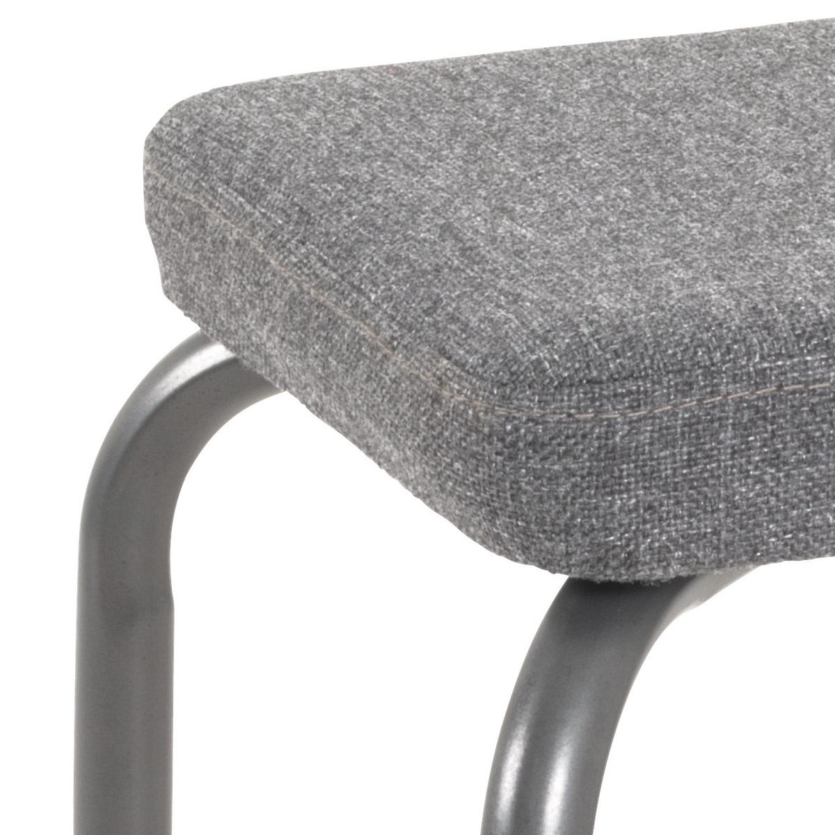 Stapelhocker Pikk Metall/ Textil Grau H: 49 cm - Anthrazit/Grau, MODERN, Textil/Metall (36/49/36cm)