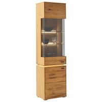 Vitrine Como B: 53 cm mit Beleuchtung Eichefarben - Wildeiche, Natur, Glas/Holz (53/202/38cm) - MID.YOU