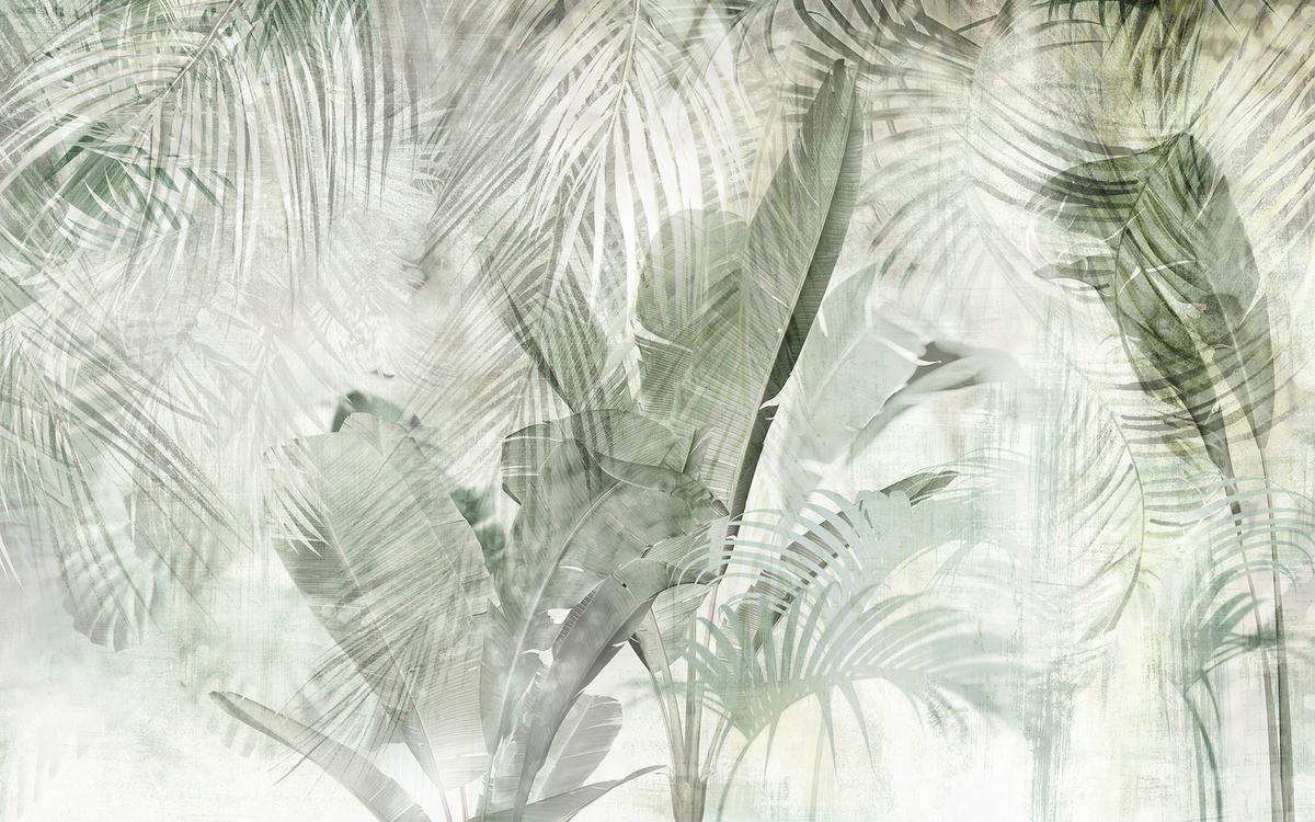 Vliestapete Botanical Boho - Weiß/Grün, Basics (400/250cm) - Komar