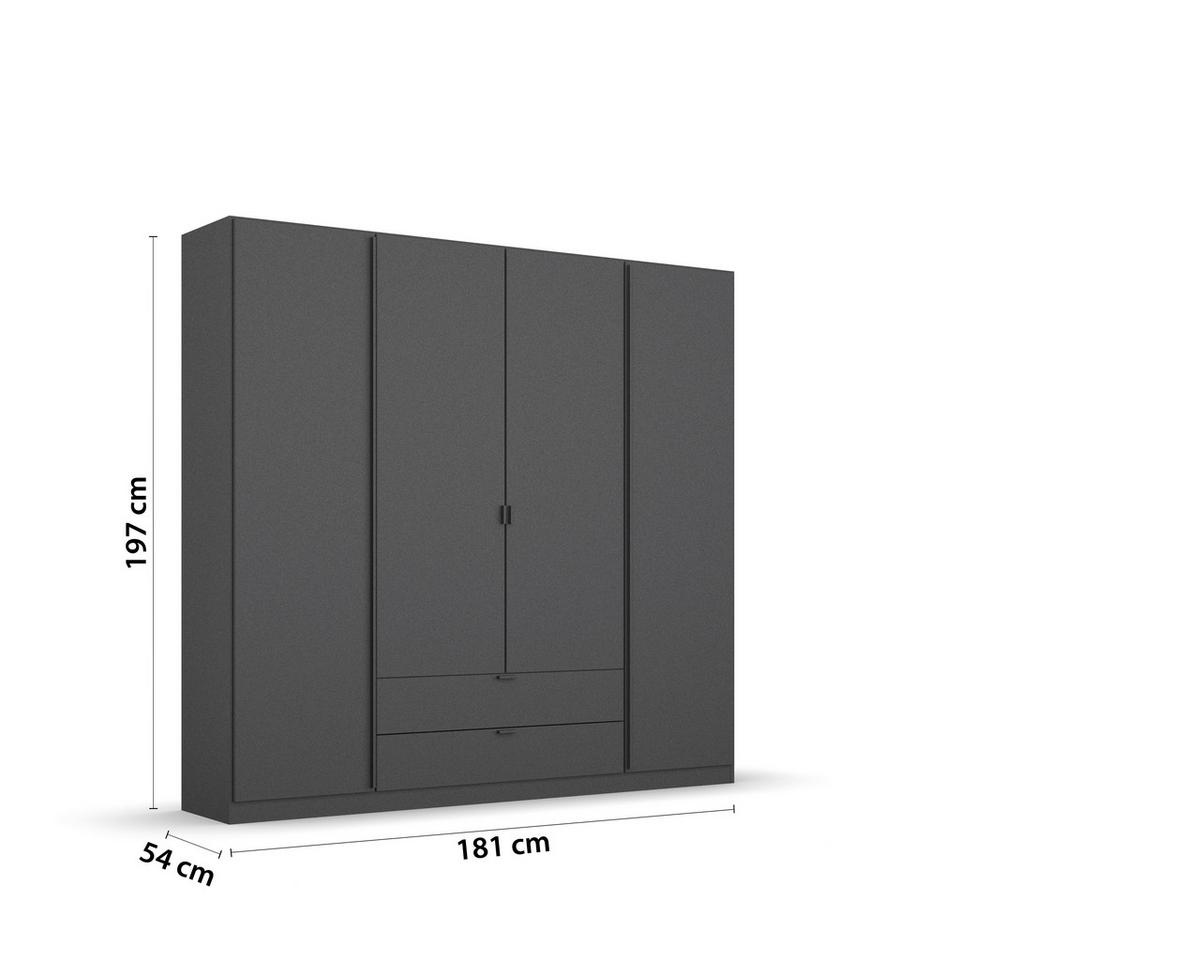 DREHTÜRENSCHRANK Style-Up Grau B: 181cm - Grau, MODERN, Holzwerkstoff (181/197/54cm) - Rauch Möbel