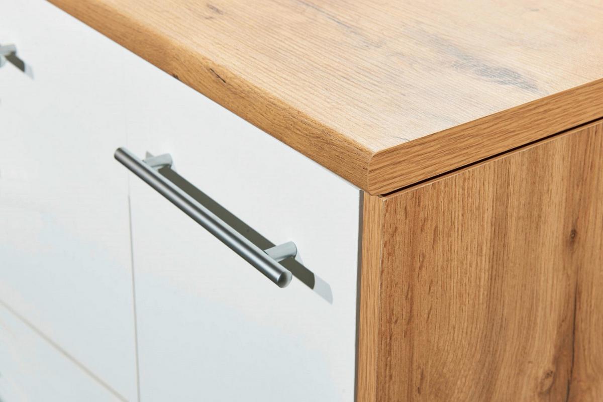 Küchenblock Hilde Inselküche 280 Cm - Wildeiche/Weiß, Design, Holzwerkstoff (280-150cm) - Respekta