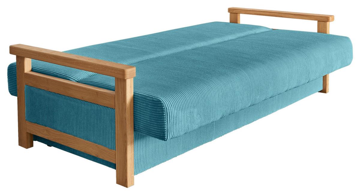 Schlafsofa Malaga Hellblau B: 220cm - Naturfarben/Hellblau, Design, Holz/Textil (220/90/90cm) - P & B