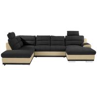 Sedacia súprava do U Seaside čierna / prírodná - čierna/prírodná farba, Konventionell, kov/textil (218/334/165cm) - Luca Bessoni