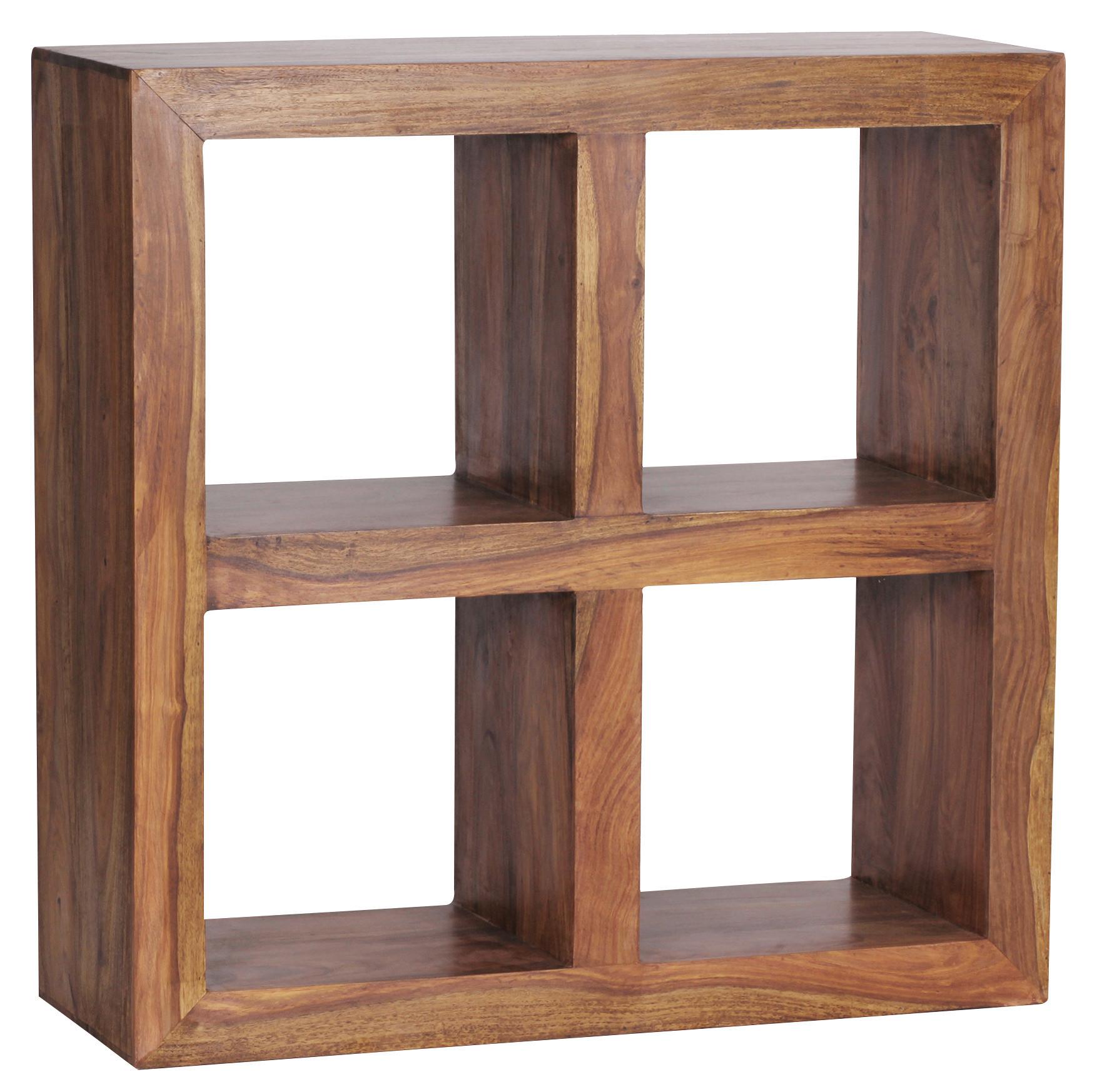 Standregal Massivholz Mumbai B 82cm, Sheesham - Sheeshamfarben, MODERN, Holz (82/82/34cm) - MID.YOU