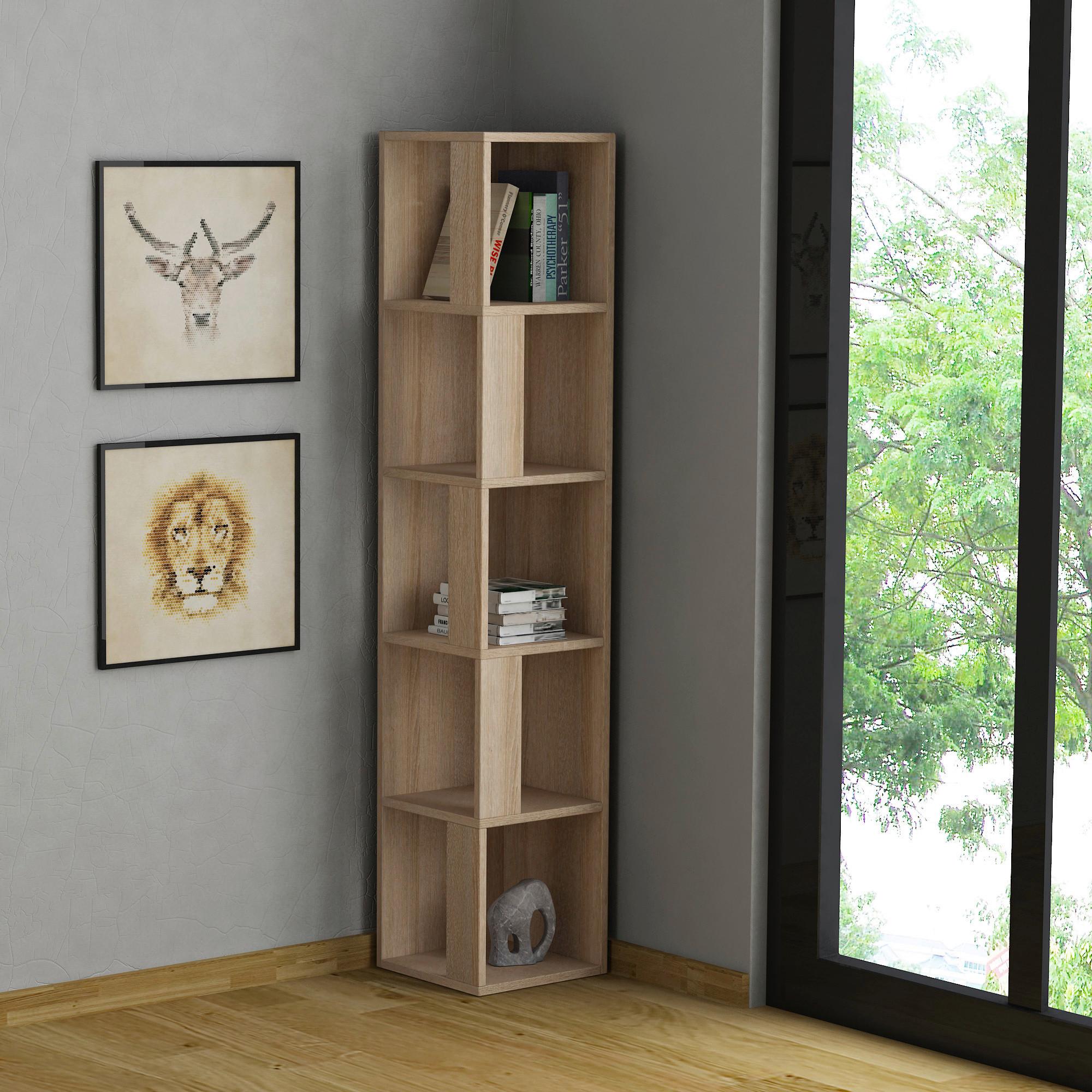 Eckregal Piano Eckregal - Eichefarben, Design, Holzwerkstoff (32/159/32cm) - Livetastic