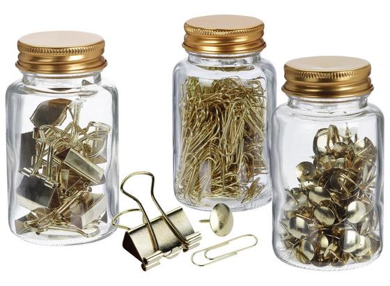 Büroklammern Aicha - Goldfarben, Basics, Glas/Metall (4,5/4,5/9cm) Büroklammern Aicha - Goldfarben, Basics, Glas/Metall (4,5/4,5/9cm)