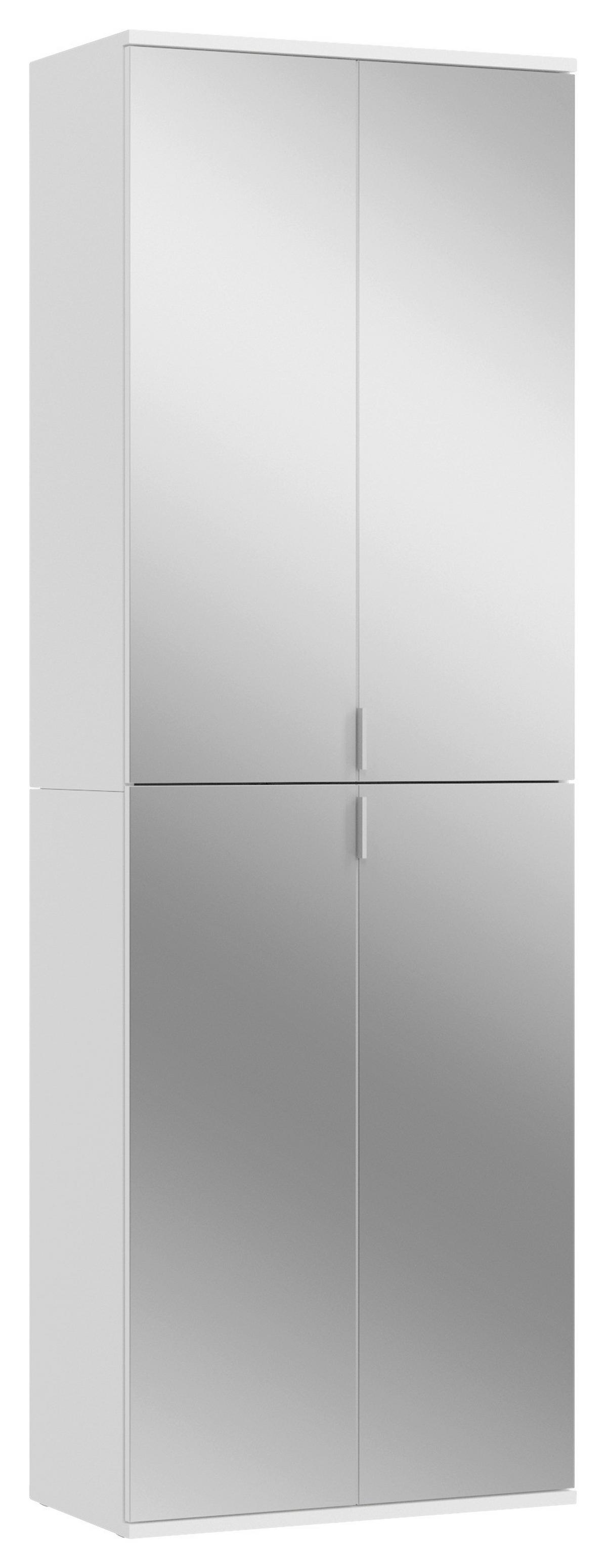 Mehrzweckschrank Projekt X Weiß Dekor BxHxT 65x193x37 cm - Schwarz/Weiß, MODERN, Glas/Holzwerkstoff (65/193/37cm) - MID.YOU