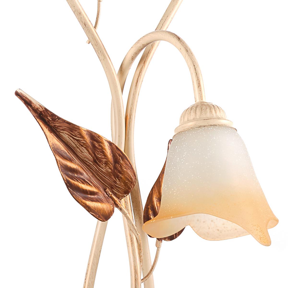 Tischleuchte 4647/L3 - Beige/Weiß, Natur, Glas/Metall (45/70cm)