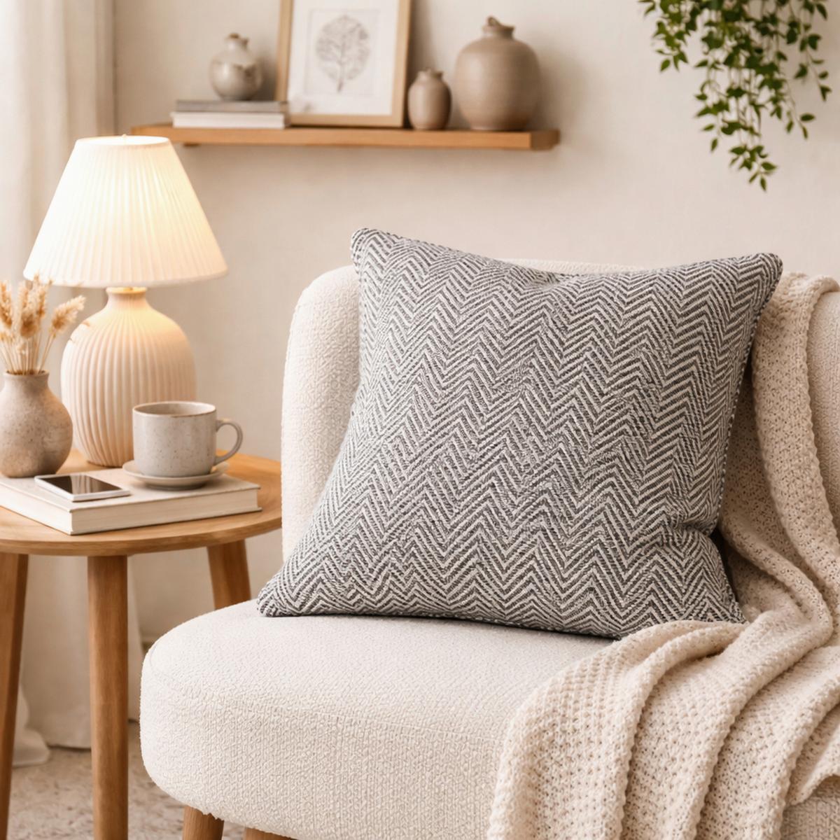 ZIERKISSEN BARRIE - Grau, MODERN, Textil (45/45cm) - Luca Bessoni