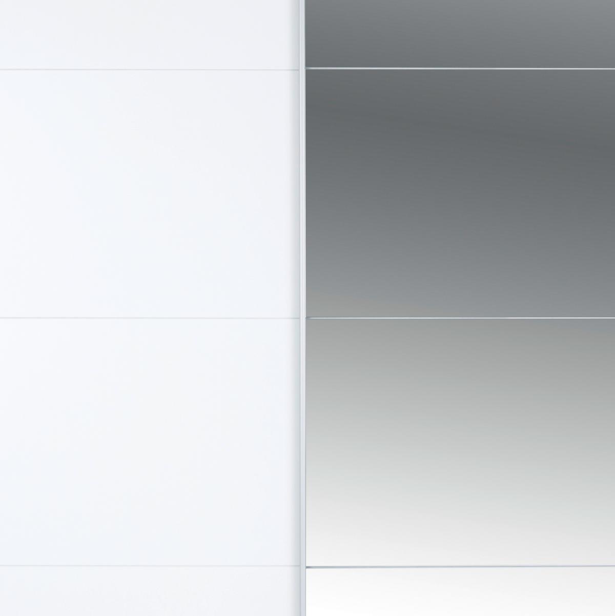 Schwebetürenschrank + Spiegel B: 181cm Feldkirch Weiß - Silberfarben/Weiß, MODERN, Holzwerkstoff (181/229/62cm) - Luca Bessoni