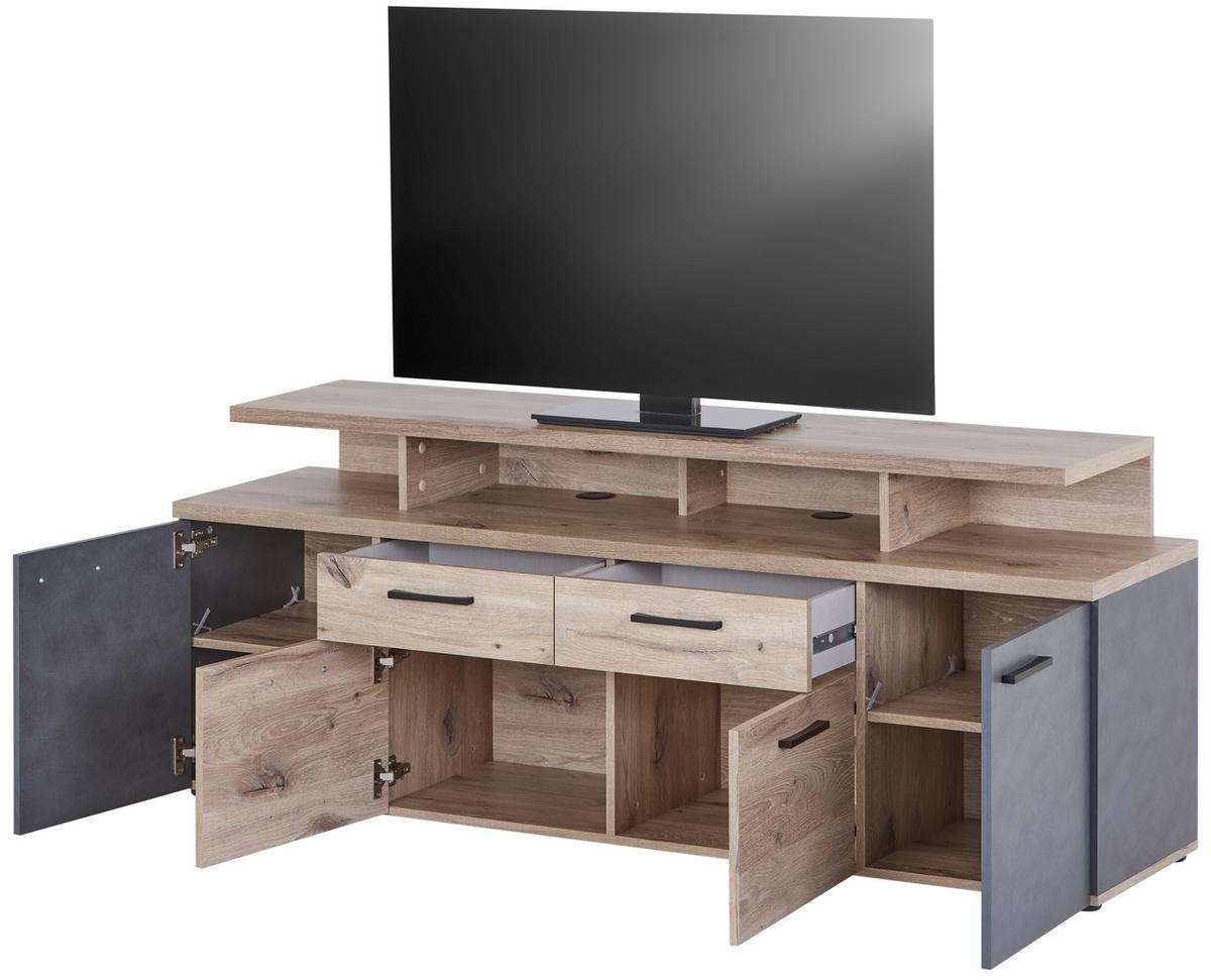 Phonotisch Comton cmnt241-M768 - Eichefarben/Dunkelgrau, MODERN, Holzwerkstoff/Kunststoff (169,3/67/41,4cm)