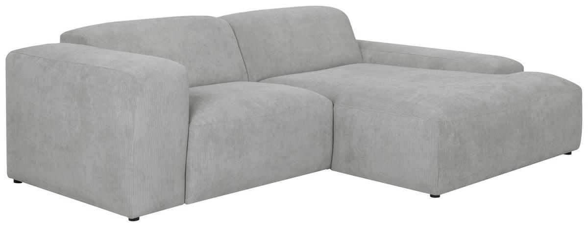 Ecksofa Hannah Hellgrau 252x170 Cm - Hellgrau/Schwarz, Design, Textil (252/170cm) - MID.YOU