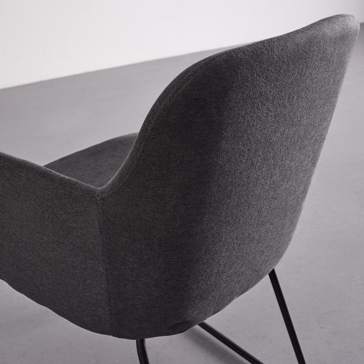 Stolička s podrúčkami MIA tmavosivá - čierna/tmavosivá, Modern, kov/textil (55,5/83/55cm) - Bessagi Home