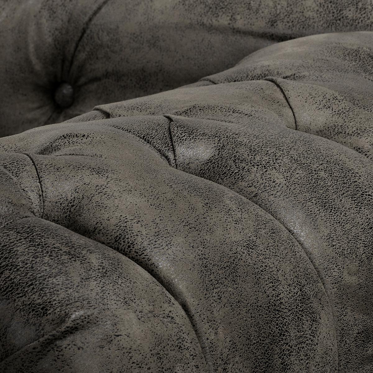 Récamiere Pako Anthrazit B: 185cm - Anthrazit/Braun, Design, Textil (185/93/75cm) - Livetastic