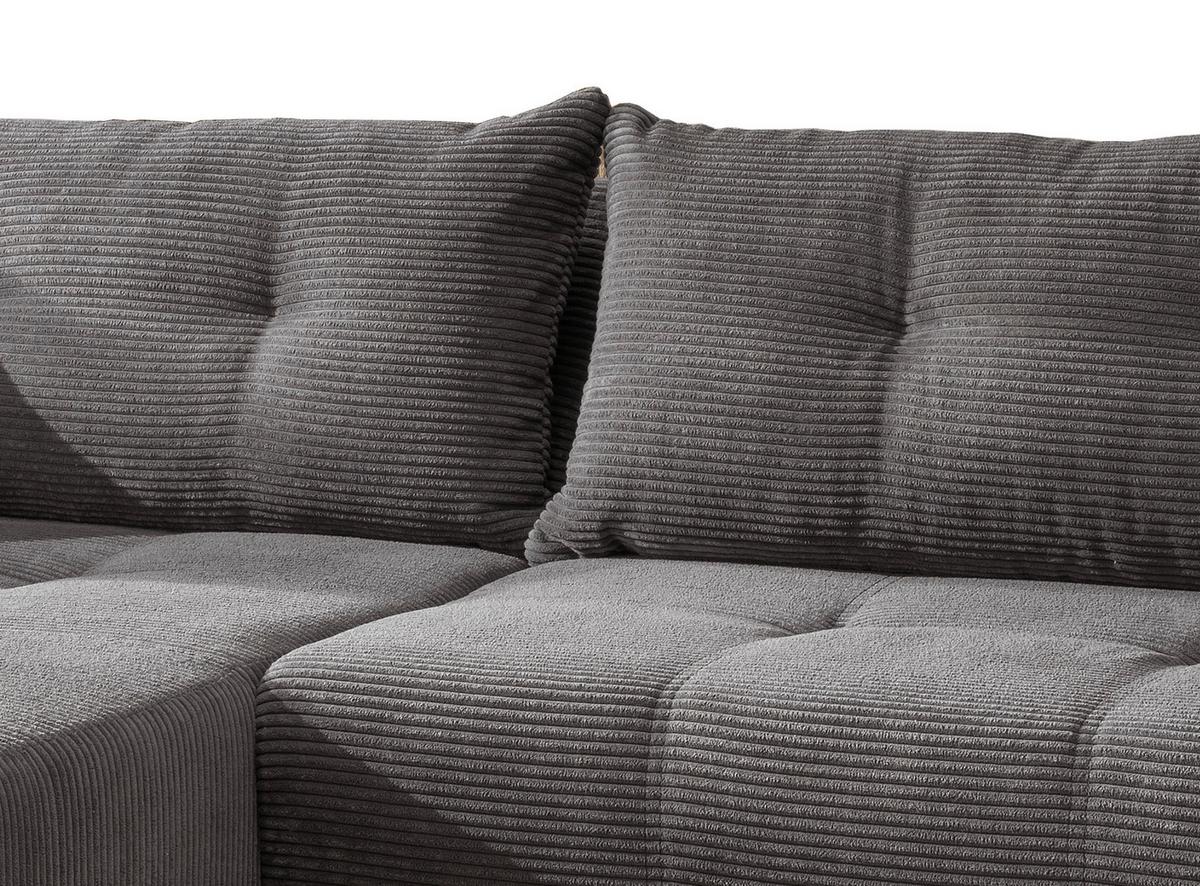 Ecksofa Restato Grau S: 177/246 cm - Schwarz/Grau, MODERN, Holz/Textil (177/246cm) - MID.YOU