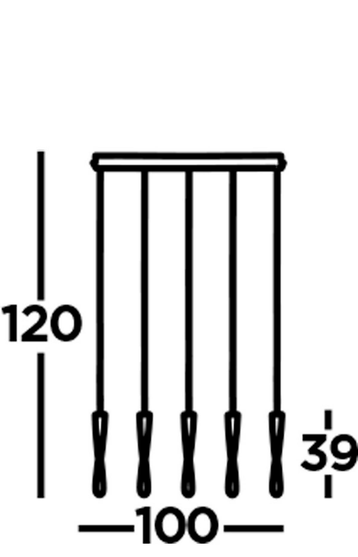 LED-Hängeleuchte 8675-5bk - Schwarz, Basics, Metall (100/8/120cm)