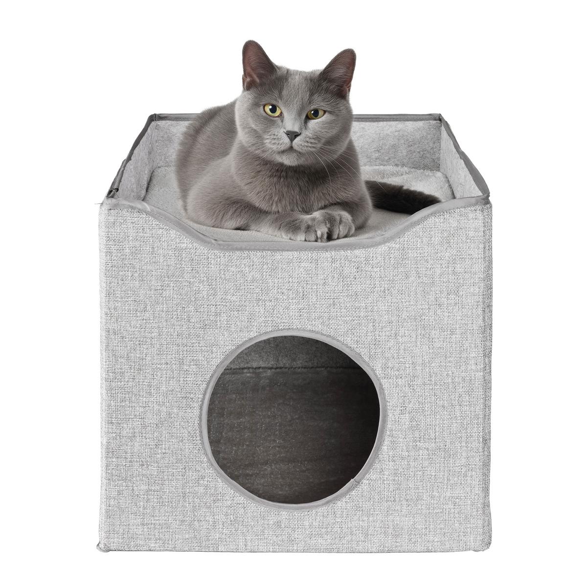 Pohovka pro kočku MEOW MEOW - šedá, Konvenční, kompozitní dřevo/textil (40/40/37cm) - Mömax