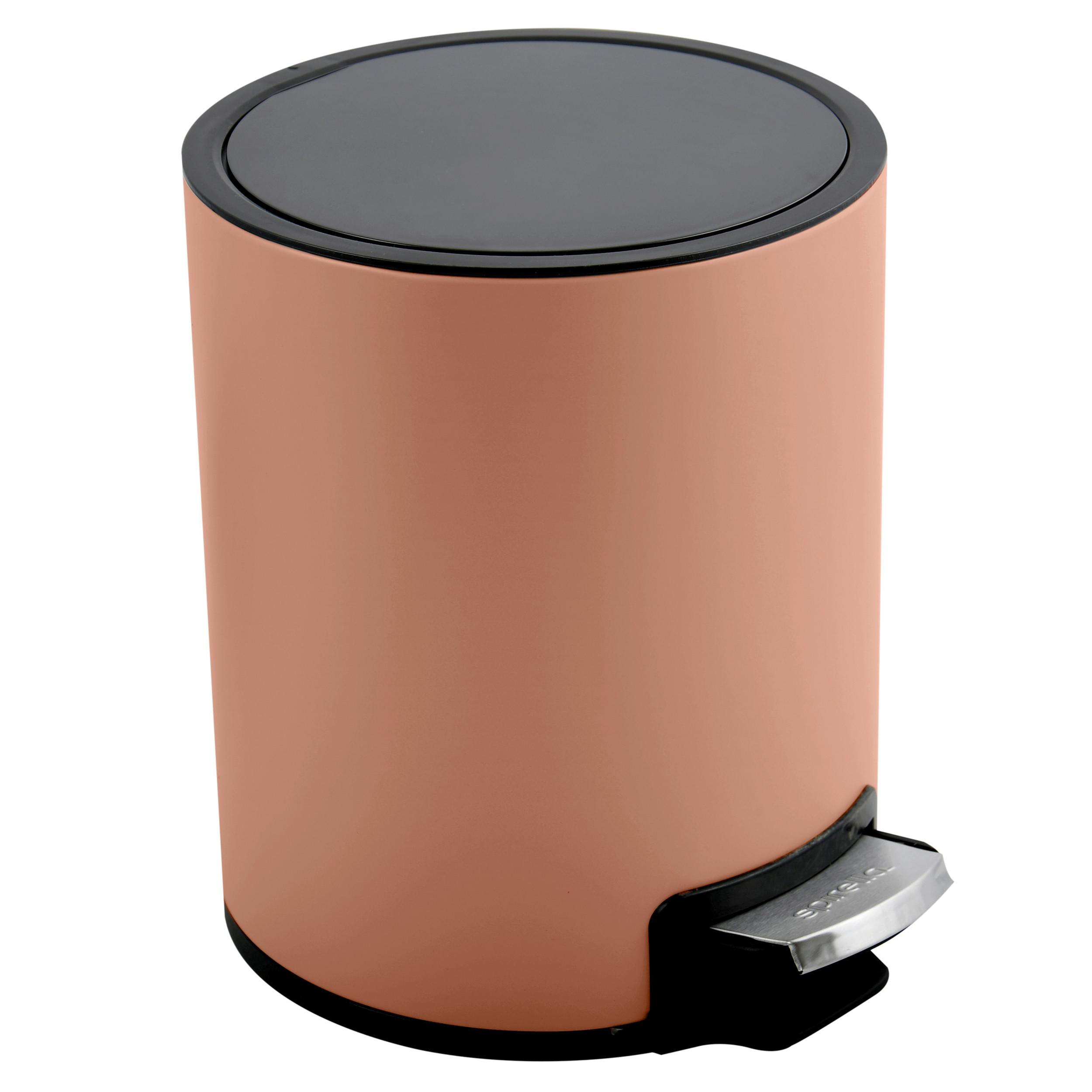 TRETEIMER RIKU - Terracotta/Schwarz, Basics, Kunststoff/Metall (16,8/21,8/23cm) - Spirella