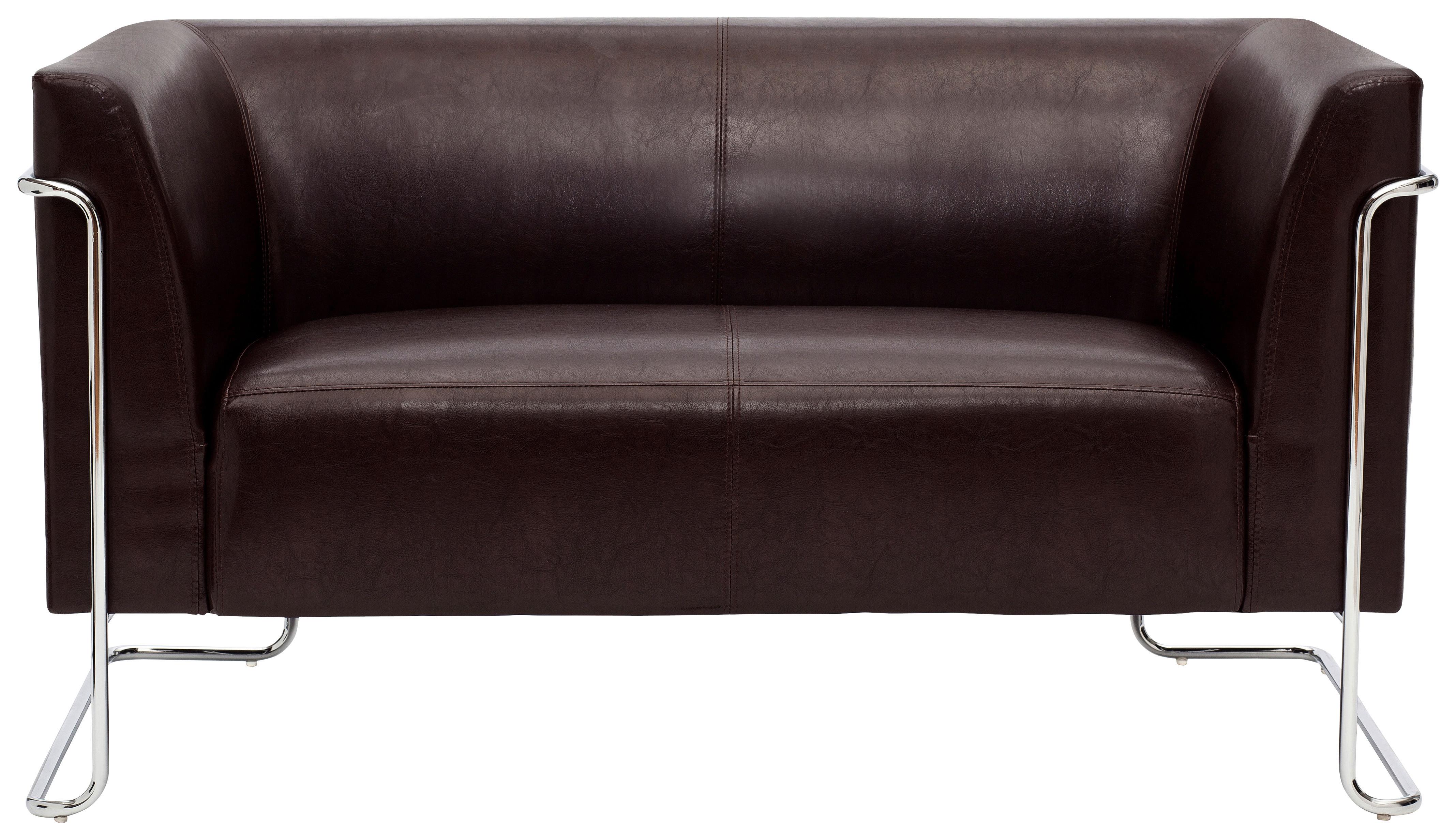 2-sitzer-sofa Curacao Braun Curacao - Dunkelbraun/Silberfarben, MODERN, Textil (130/71/74cm) - MID.YOU