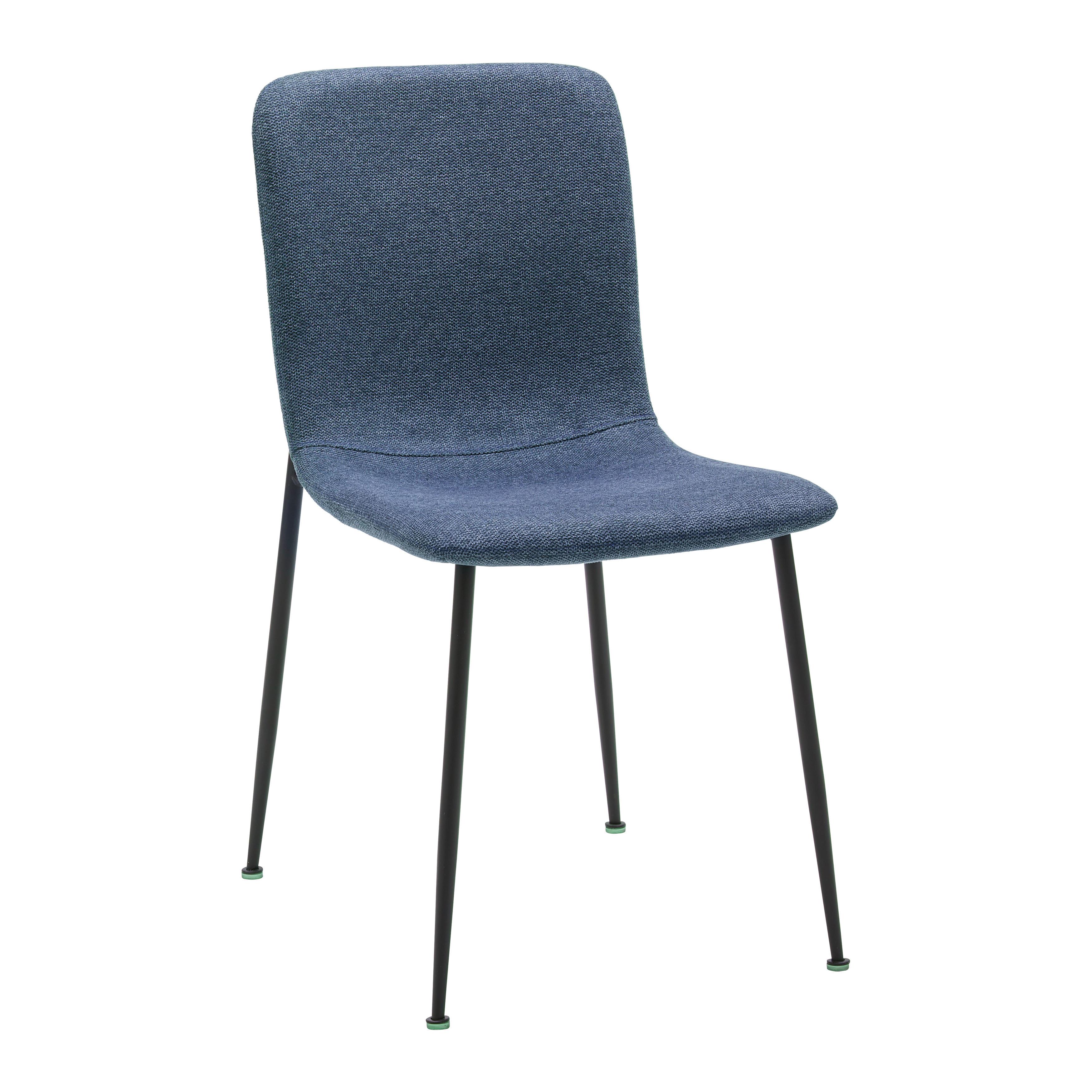 Jedálenská stolička NELE modrá - čierna/modrá, Modern, kov/drevo (43/83/56cm) - P & B