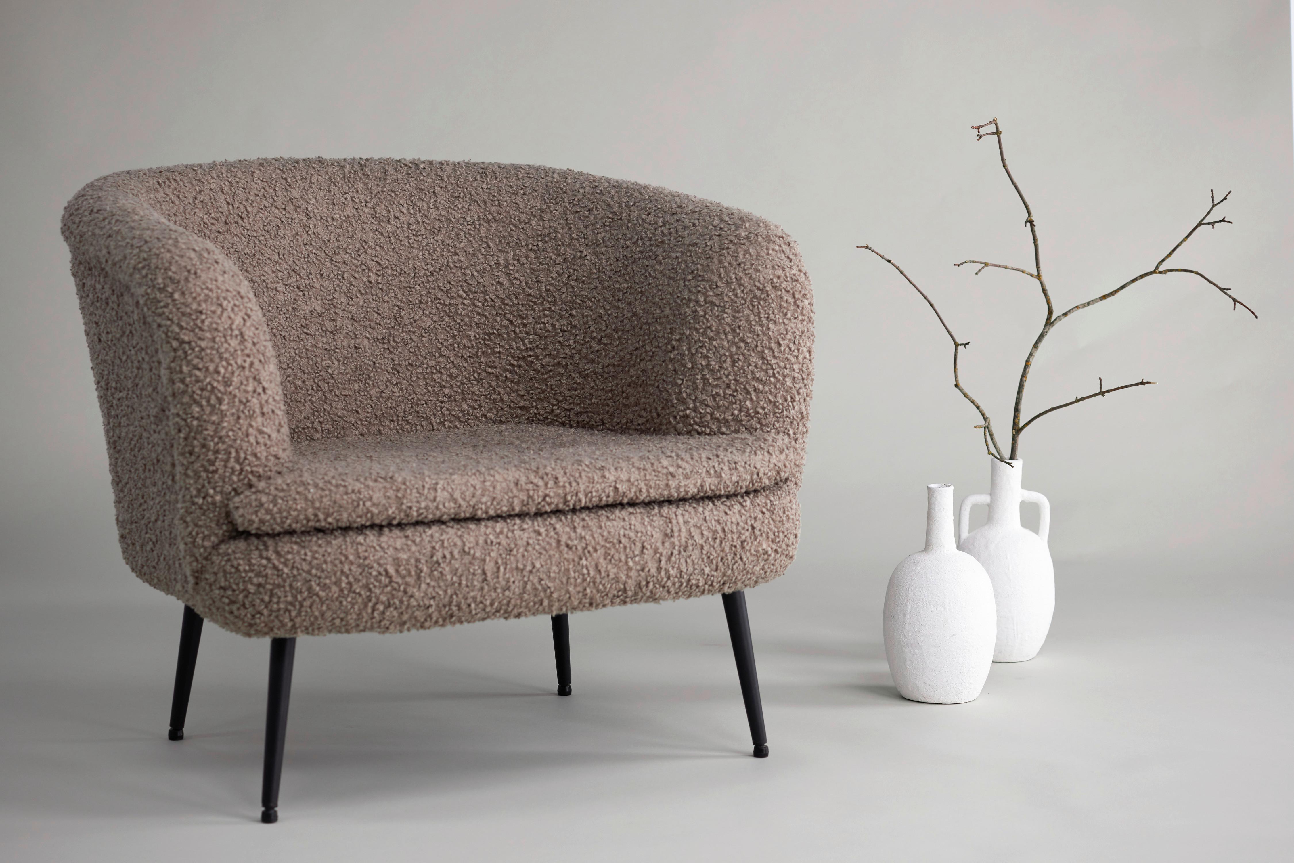 Sessel Nordkoster - Hellbraun/Schwarz, Design, Textil/Metall (81/75/80cm) - Livetastic