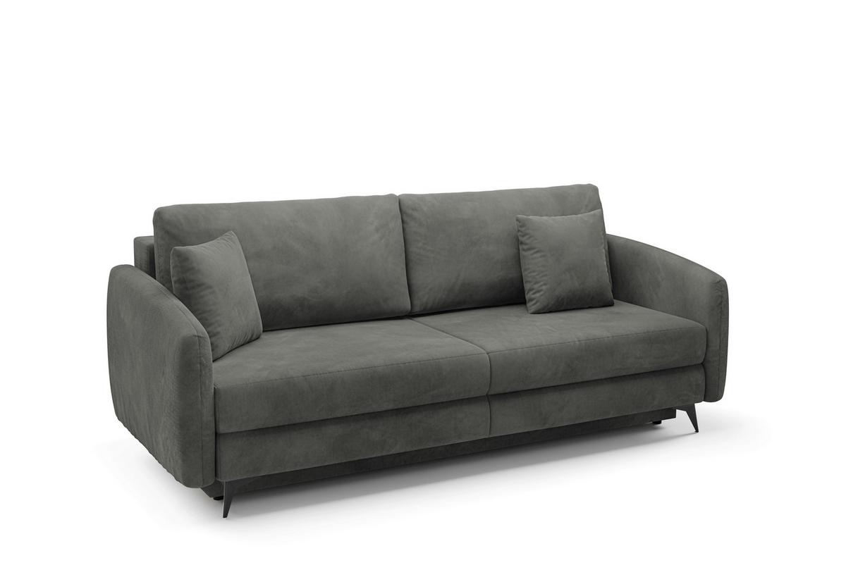 Schlafsofa Ingrid Grau B: 230cm - Creme/Schwarz, Design, Textil (230/100/103cm) - Livetastic