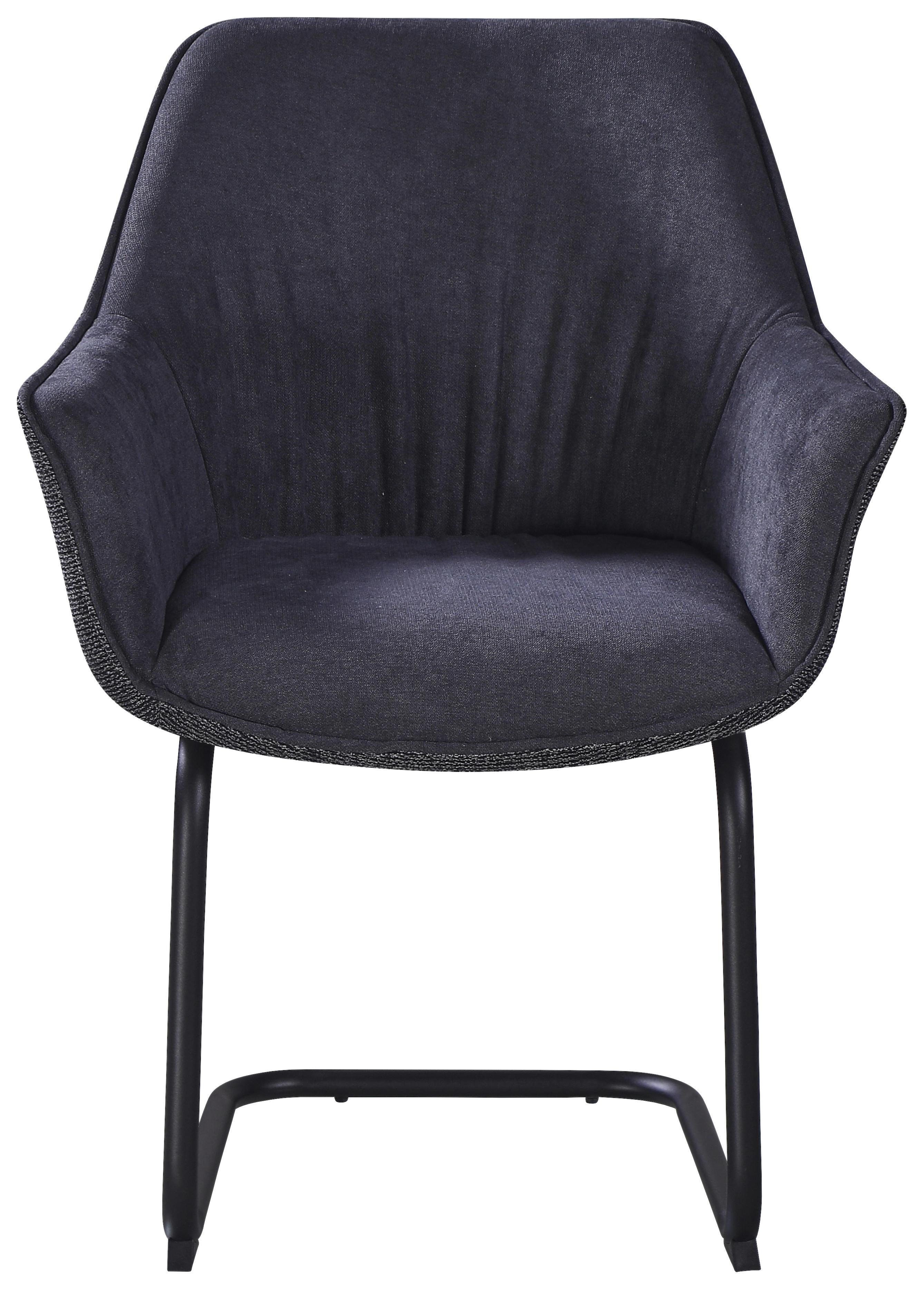 ŽIDLE S PODRUČKAMI NOVA - šedá/černá, Moderní, kov/textil (64/87/60cm) - Premium Living