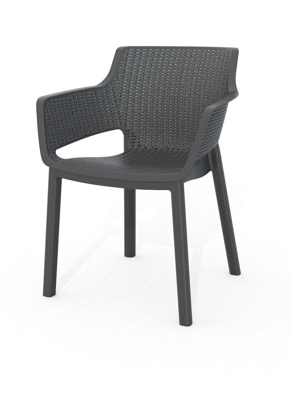 Záhradná stolička farba grafit - barvy grafitu, Moderní, plast (53/78,4/61,5cm) - Mömax