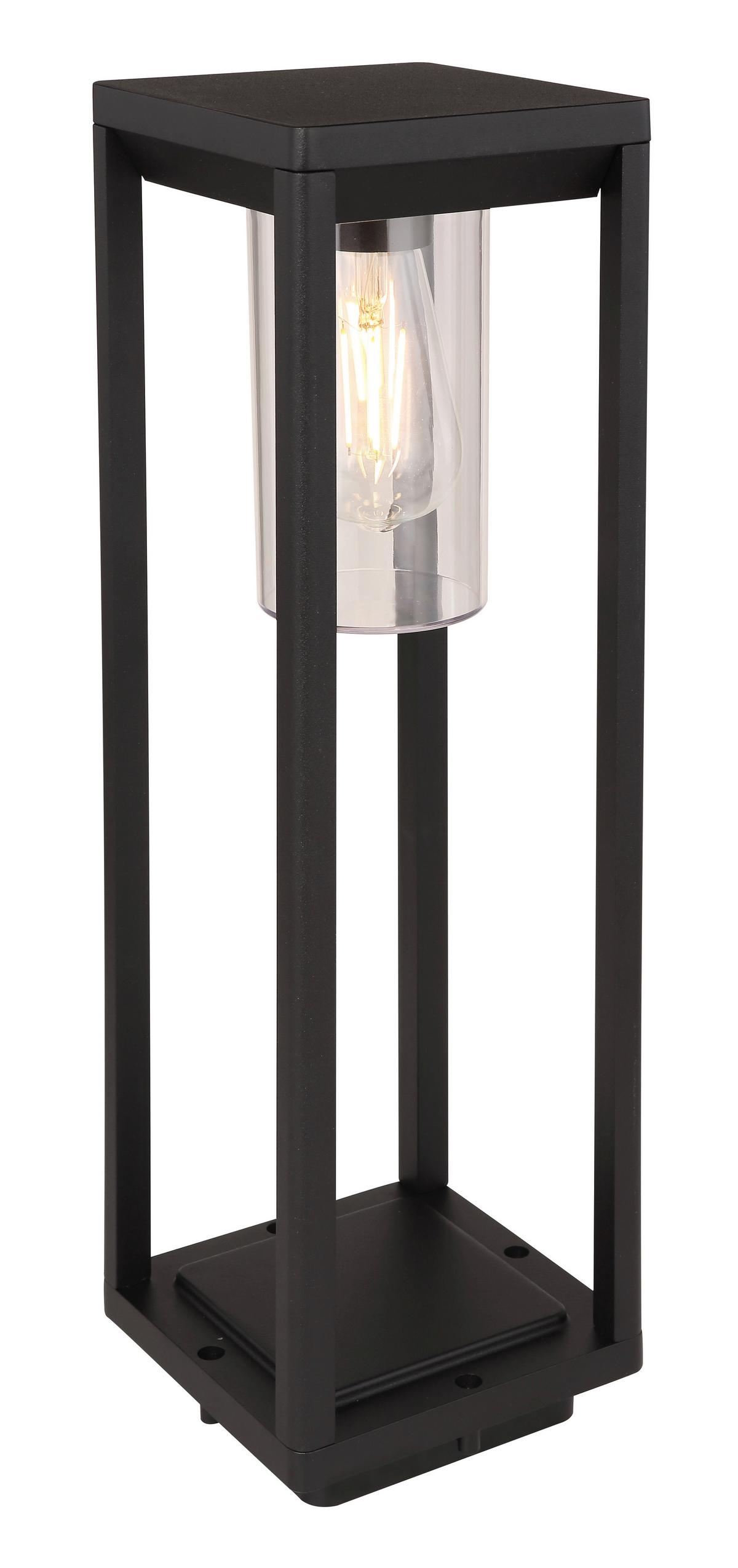 Außenleuchte Candela 15 Watt Aluminium - Klar/Schwarz, Basics, Kunststoff/Metall (15/15/50cm) - Globo