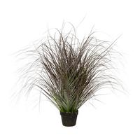 Kunstpflanze Schilfgras Grün H: 95 cm mit Topf - Schwarz/Grün, Trend, Kunststoff (95cm)