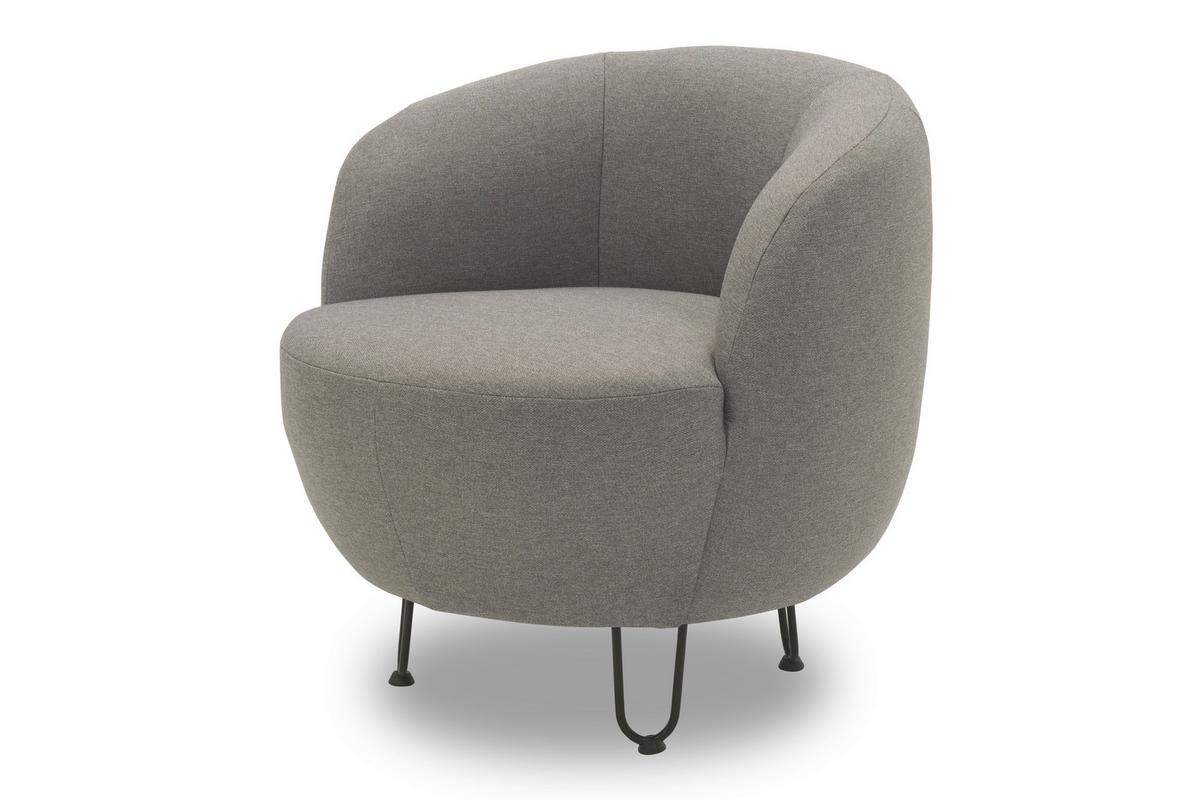 Sessel Hellgrau B: 72 cm - Hellgrau/Schwarz, Design, Textil (72/74/76cm) - MID.YOU