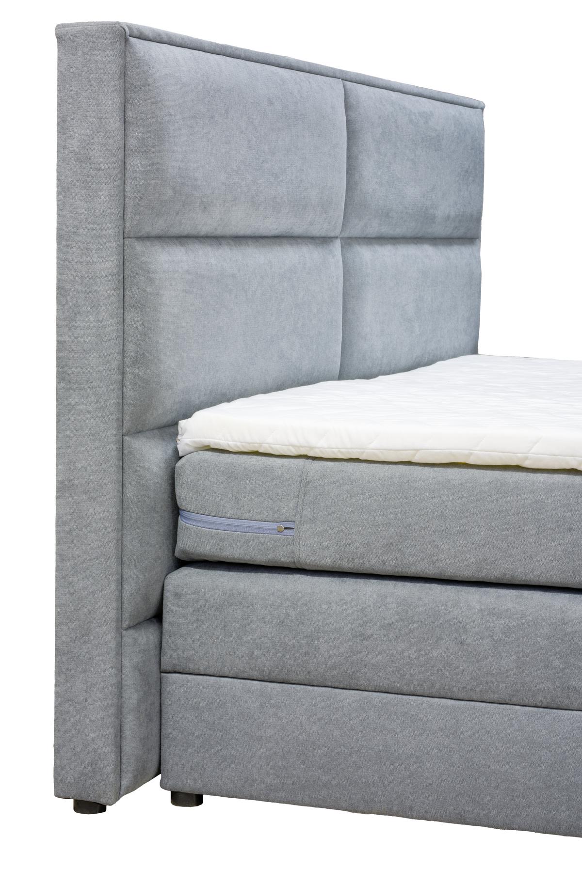 Boxspringbett Mit Topper+ Stauraum 180x200cm Beletto - Schwarz/Grau, Basics, Holz/Textil (180/200cm) - Livetastic