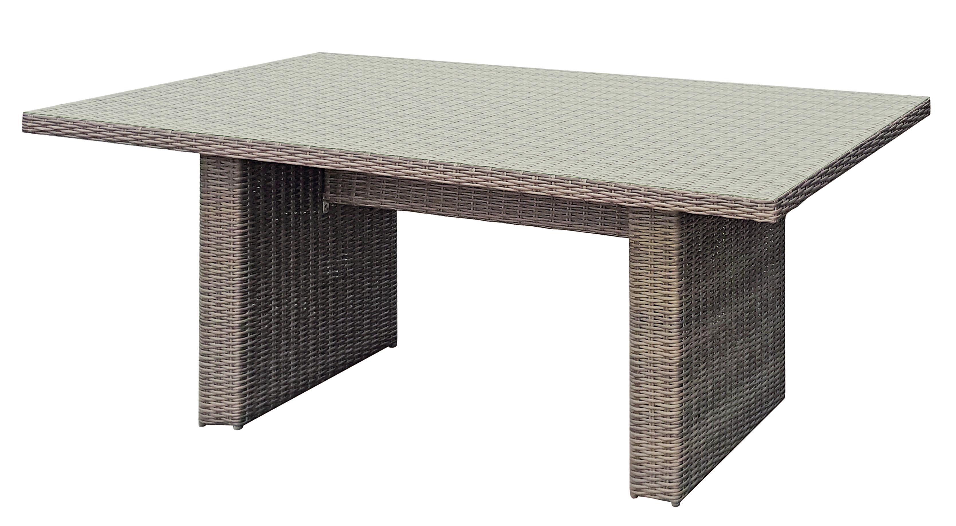 GARTENTISCH BORDEAUX - Braun, Basics, Glas/Kunststoff (100/75/200cm) - Gardenson