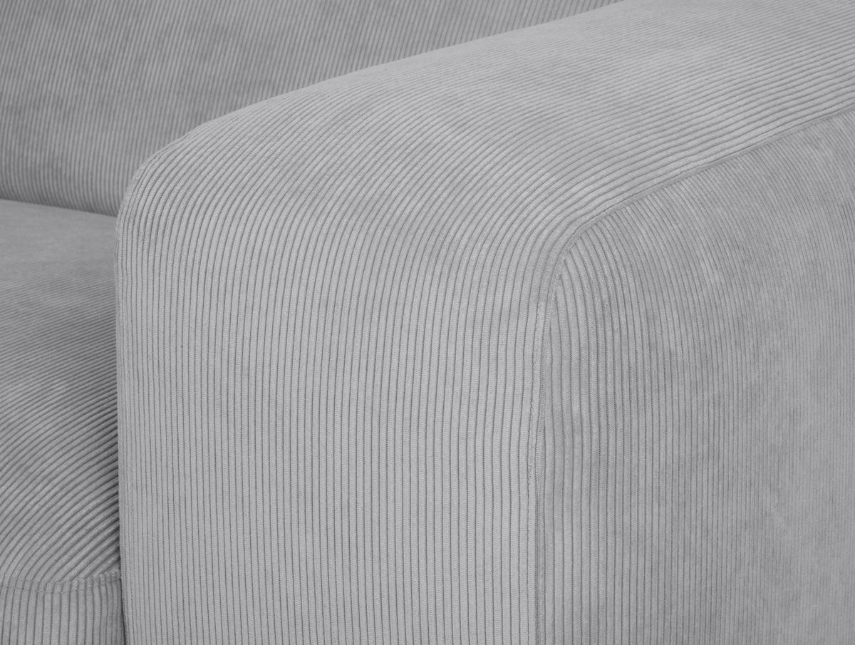 Ecksofa Hannah Hellgrau 170x252 cm - Hellgrau/Schwarz, Design, Textil (170/252cm) - MID.YOU