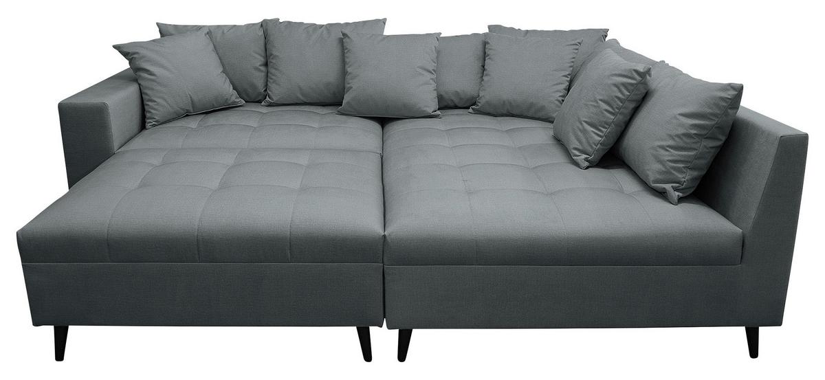 Ecksofa Pruno Dunkelgrau S: 247x174 Cm - Dunkelgrau/Schwarz, Design, Textil (247/174cm) - MID.YOU