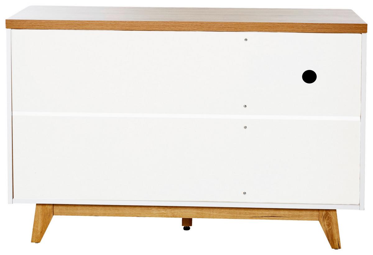 Sideboard 120cm Libre Sb 120 Weiß/Eichefarben - Eichefarben/Weiß, KONVENTIONELL, Holzwerkstoff (120/77/39cm) - Livetastic