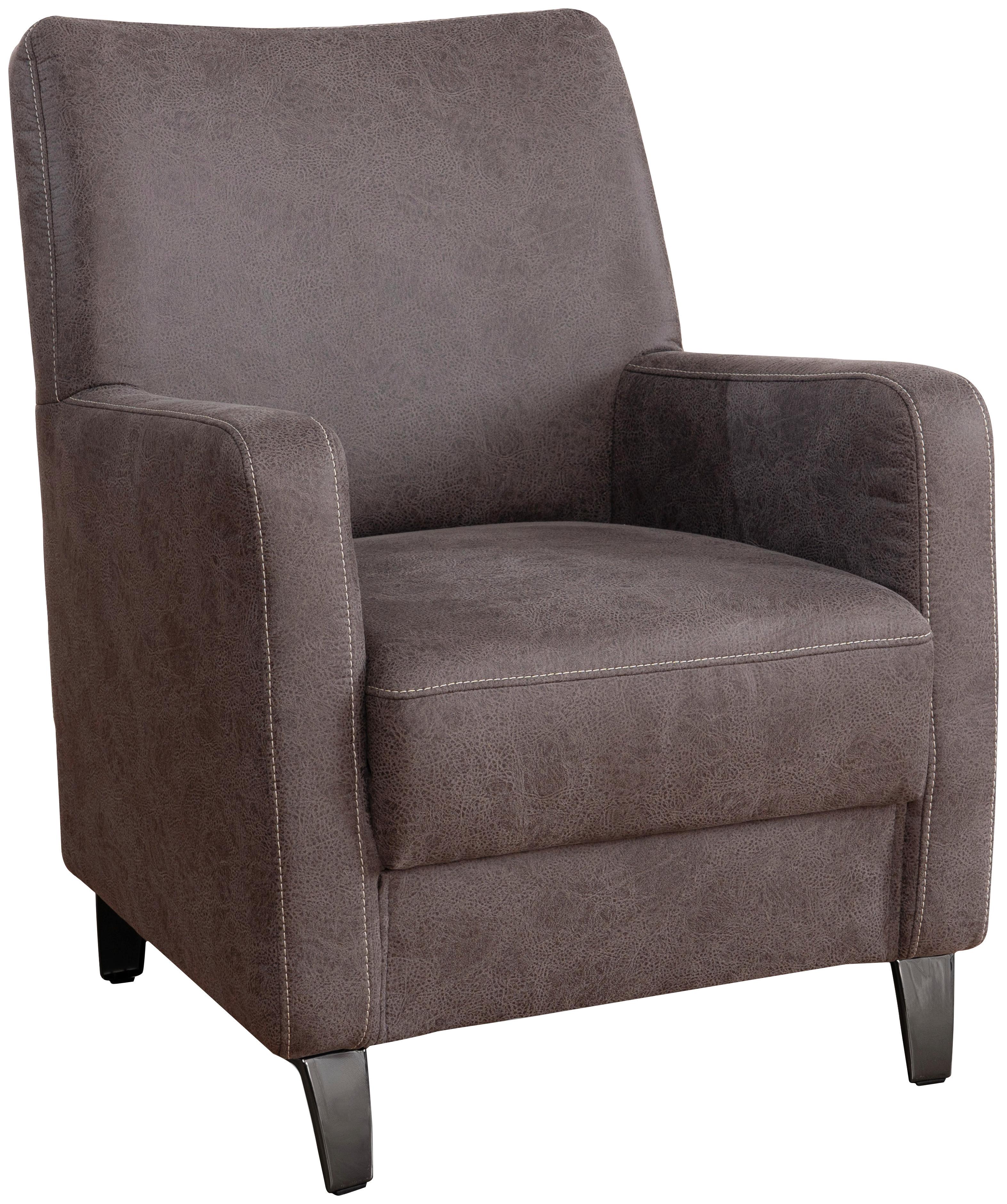 Sessel Bosse Anthrazit B: 74 cm - Beige/Anthrazit, KONVENTIONELL, Textil (74/95/81cm) - James Wood