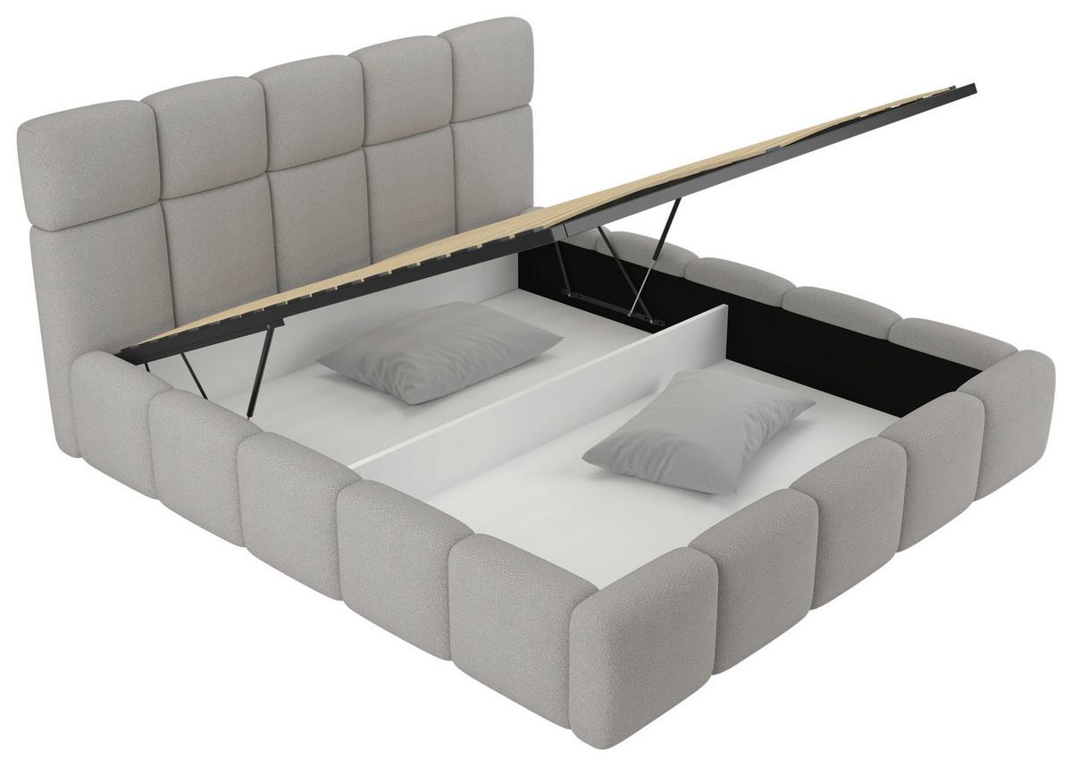 Polsterbett Cloudy mit Matratze Champagner, Lf: 160x200 cm - Champagner, Trend, Holz/Holzwerkstoff (160/200cm) - Luca Bessoni