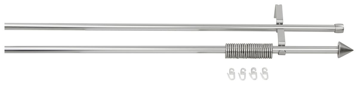 Rundstangengarnitur 2-lfg Anja Silber/metall  L: 240 Cm - Silberfarben, KONVENTIONELL, Metall (240cm) - Ondega