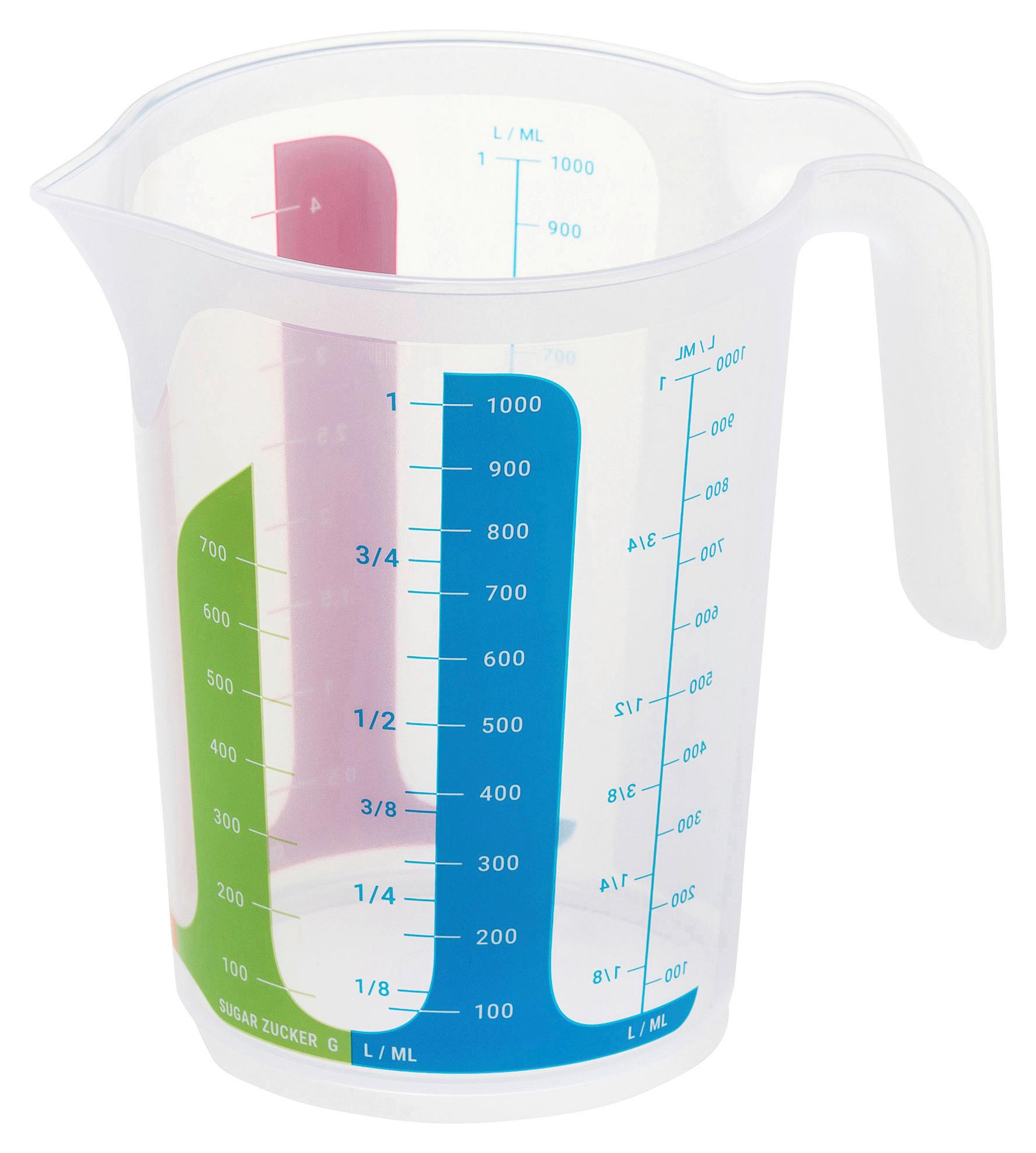 Messbecher Fia Inhalt max. 1 Liter - Blau/Klar, KONVENTIONELL, Kunststoff (16,6/15,5cm)